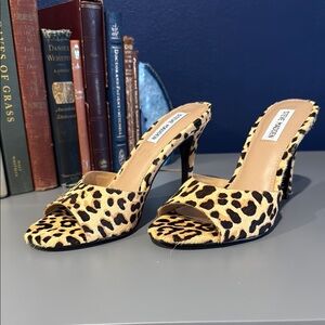 NEW Steve Madden Animal Print / Brown and Beige  Heels Elegant Mule Style